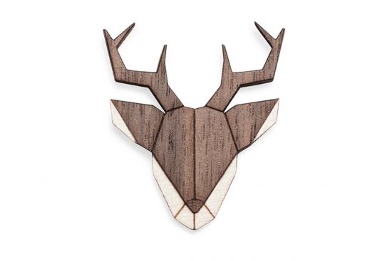 Wooden brooch Deer Brooch