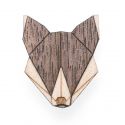 Wooden brooch Wolf Brooch