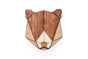 Wooden brooch Bear Brooch
