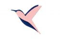 Wooden brooch Pink Hummingbird Brooch