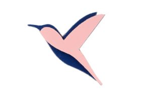 Wooden brooch Pink Hummingbird Brooch