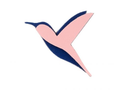 Wooden brooch Pink Hummingbird Brooch