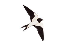 Wooden brooch Swallow Brooch