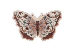 Wooden brooch Rose Butterfly 