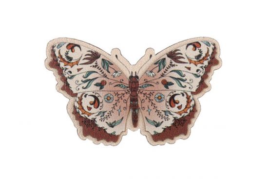 Wooden brooch Rose Butterfly 