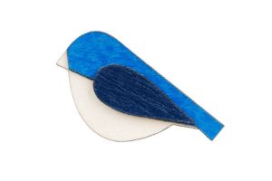 Wooden brooch Blue Bird Brooch