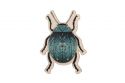 Wooden brooch Blue Beatle
