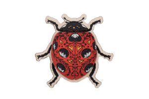 Wooden brooch Ladybird 