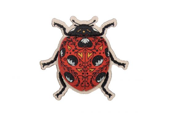 Wooden brooch Ladybird 