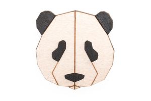 Wooden brooch Panda Brooch