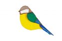 Wooden brooch Tit Brooch
