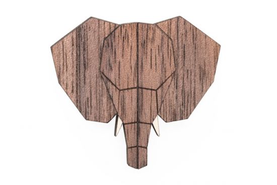 Wooden brooch Elephant Brooch