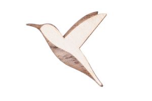 Wooden brooch Natural Hummingbird Brooch