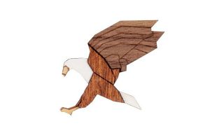 Wooden brooch Eagle Brooch