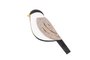 Wooden brooch Natural Cutebird Brooch