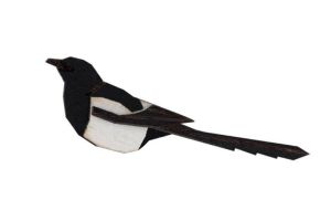Wooden brooch Magpie Brooch