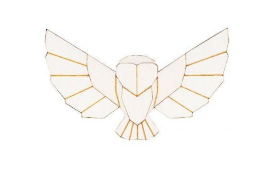 Wooden brooch Snowy Owl Brooch