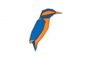 Wooden brooch Kingfisher Brooch