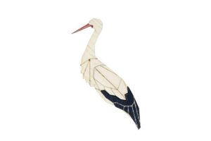 Wooden brooch Stork Brooch