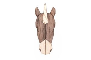 Wooden brooch Unicorn Brooch