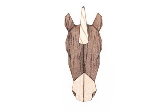 Wooden brooch Unicorn Brooch