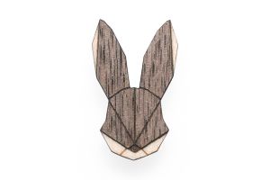 Wooden brooch Hare Brooch