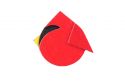 Wooden brooch Red Cutebird Brooch