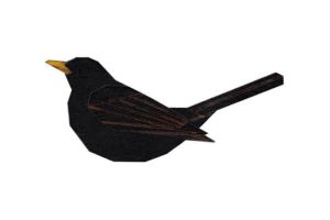 Wooden brooch Blackbird Brooch