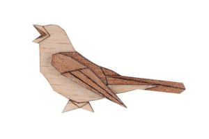 Wooden brooch Nightingale Brooch