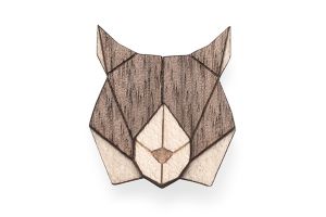 Wooden brooch Lynx Brooch
