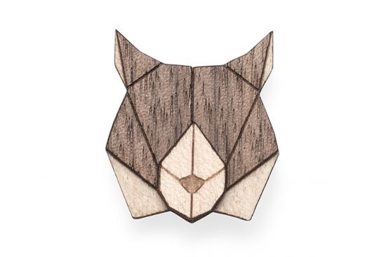 Wooden brooch Lynx Brooch