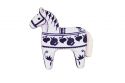 Wooden Brooch – Blue Folk Horse