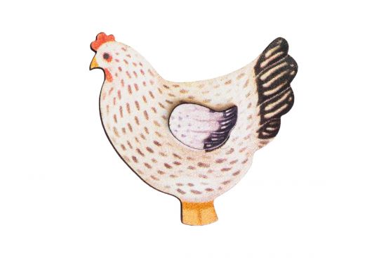 Wooden Brooch – Little Hen