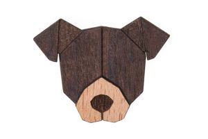 Wooden brooch American Pit Bull Terrier Brooch