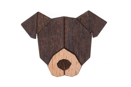 Wooden brooch American Pit Bull Terrier Brooch