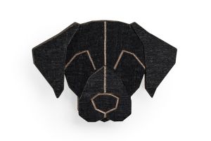 Wooden brooch Black Labrador Brooch
