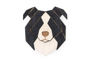 Wooden brooch Border Collie Brooch