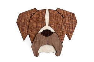 Wooden brooch Boxer Brooch