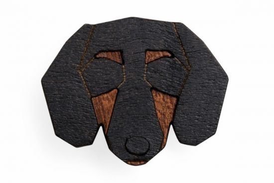 Wooden brooch Dachshund Brooch