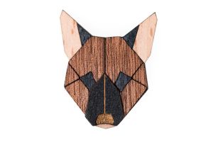 Wooden brooch German Shepherd Brooch