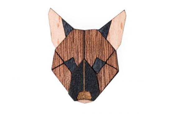 Wooden brooch German Shepherd Brooch
