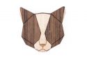 Wooden brooch Grey Cat Brooch