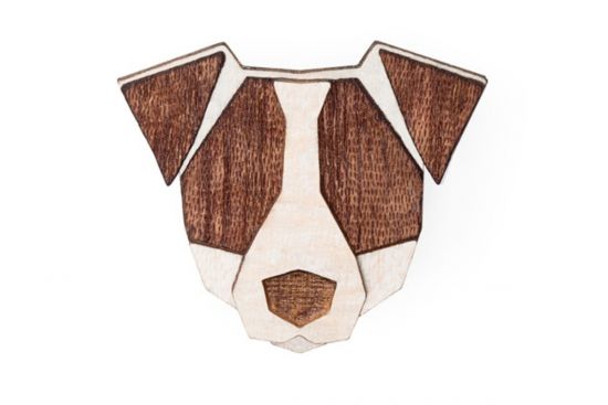 Wooden brooch Jack Russell Brooch