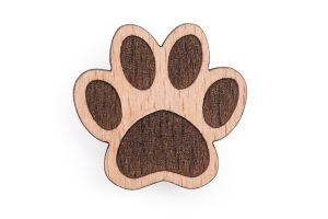 Wooden brooch Paw Brooch