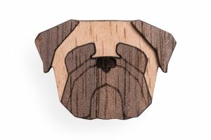 Wooden brooch Pug Brooch