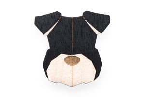 Wooden brooch Schnauzer Brooch