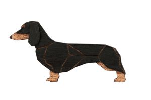 Wooden brooch Walking Dachshund Brooch
