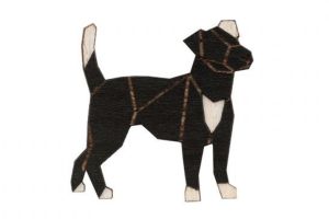 Wooden brooch Walking Darkdog Brooch