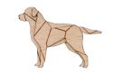 Wooden brooch Walking Labrador Brooch