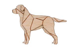 Wooden brooch Walking Labrador Brooch